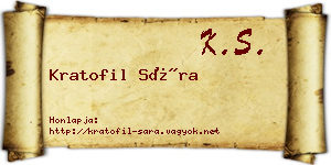 Kratofil Sára névjegykártya