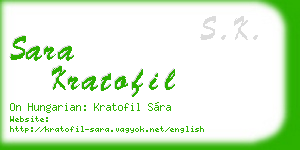 sara kratofil business card